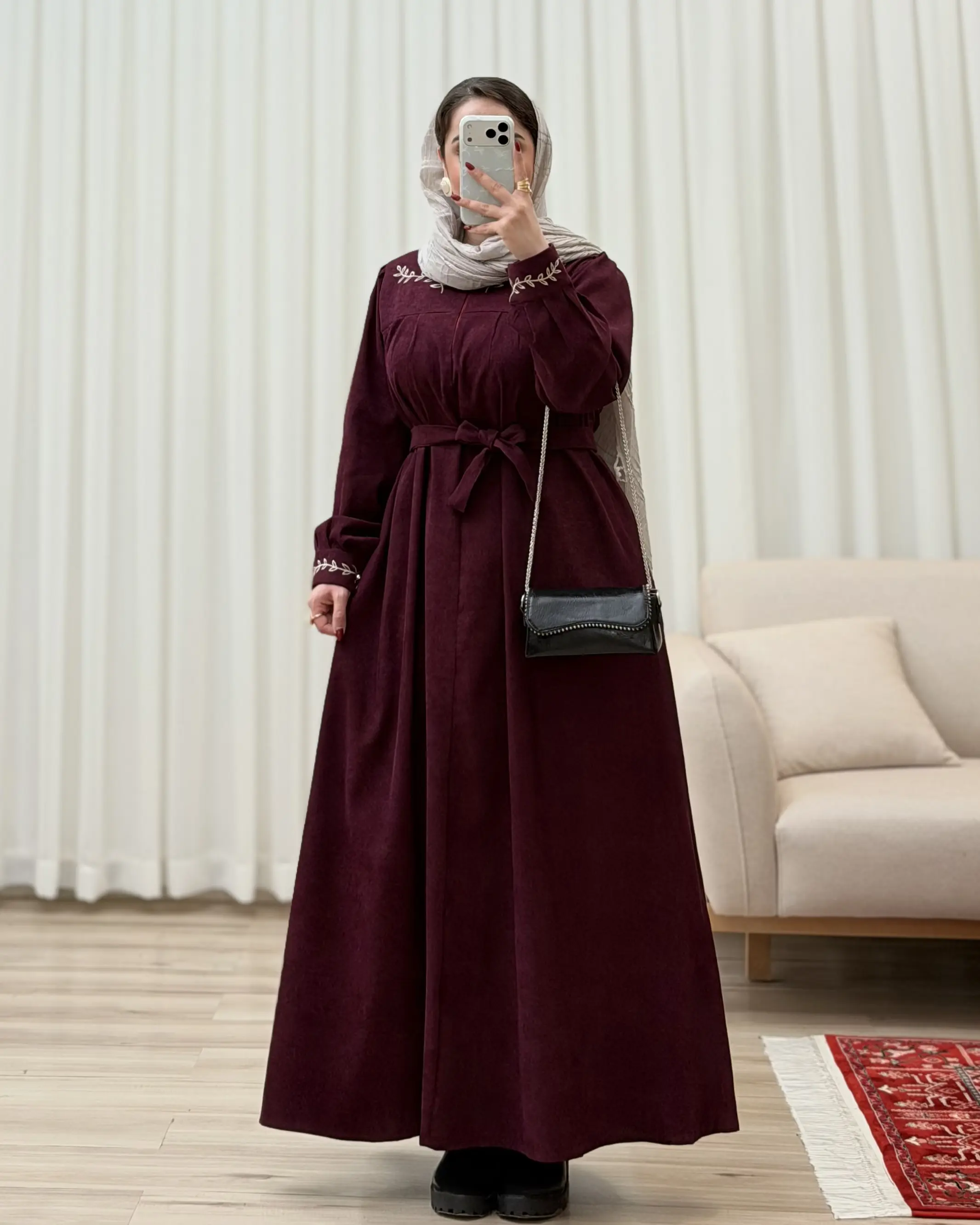 مانتو عبایی کبریتی مدل خوشه